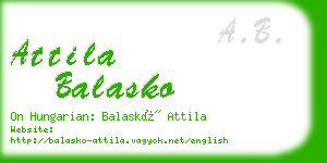 attila balasko business card